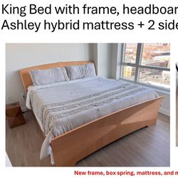 King Bed With Frame And Hybrid Mattresses 