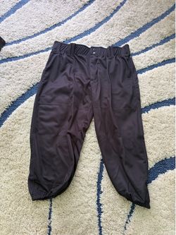 Black small cuffed baseball pants