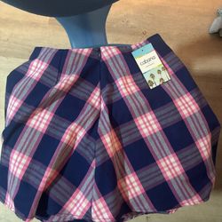 Pink & Blue Plaid Skirt