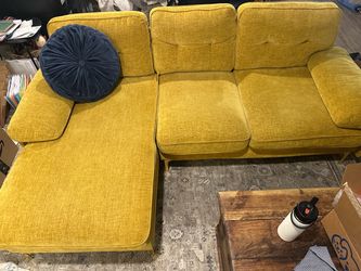Gold Chenille Sectional Sofa