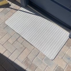 Large Doormat Rubber Like New Grey And White