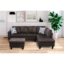 Gray L Shaped Sectional Sofa With Otto Man