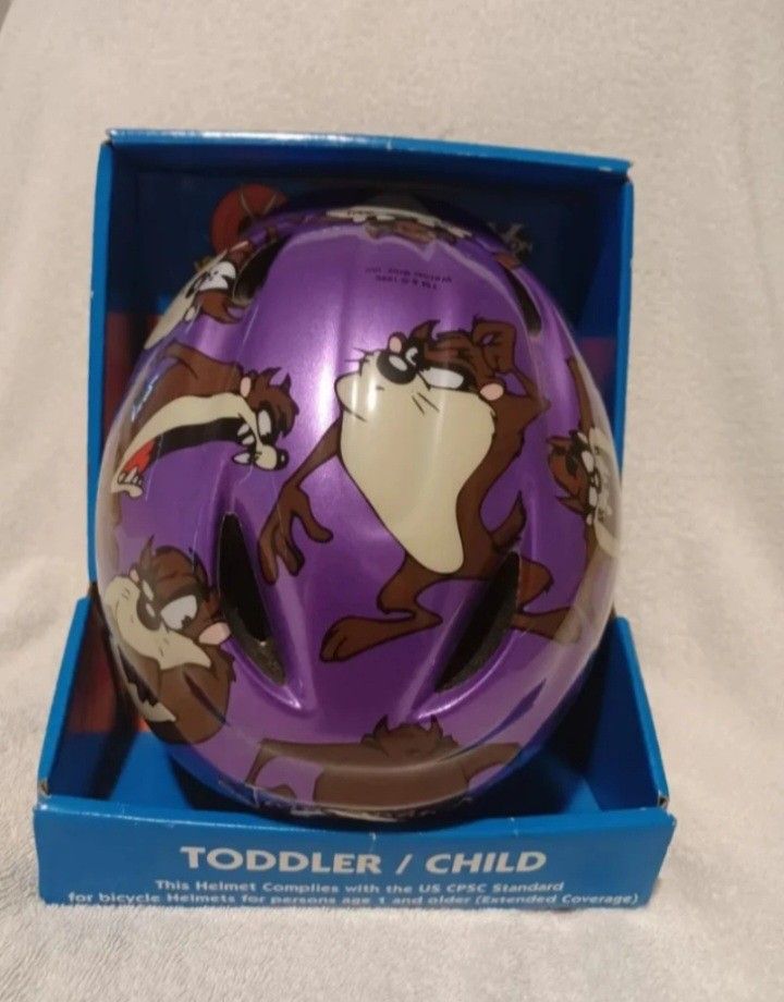 Vintage Looney tunes tasmanian devil toddler / child safety helmet