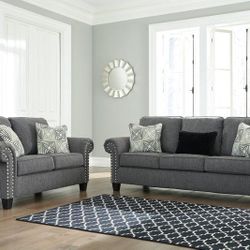Nailhead Stylish Couch And Loveseat 