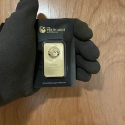 The Perth Mint Australia 1 ounce Gold Bar 99.999 Fine