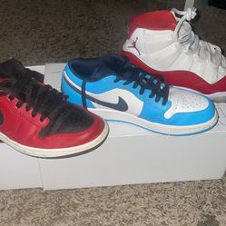 2 Jordan 1s And One Pair Or Cherry 11s 