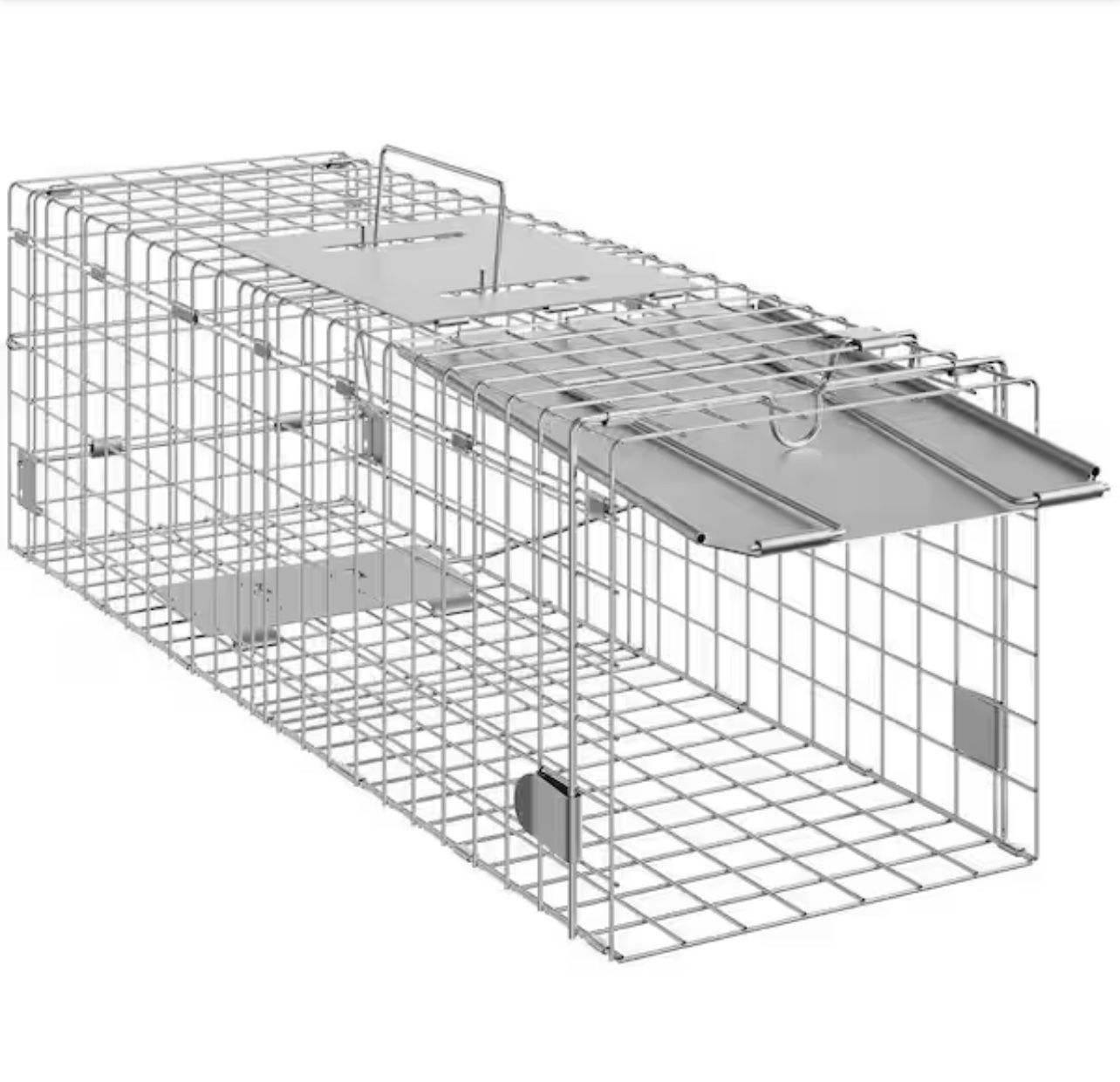 SVOPES Live Animal Cage Trap, 24 in. x 8 in. x 8 in., Humane Trap, Galvanized Iron, Foldable with Handle