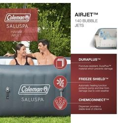 Coleman SaluSpa AirJet 4 to 6 Person Pump Heather Plus cleaning supplies 