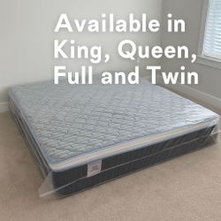Brand New King Size Pillow Top Mattress – 14” Thick for Superior Comfort. Direct from Factory. Also Available: Twin, Full & Queen. Fast Same-Day Deliv