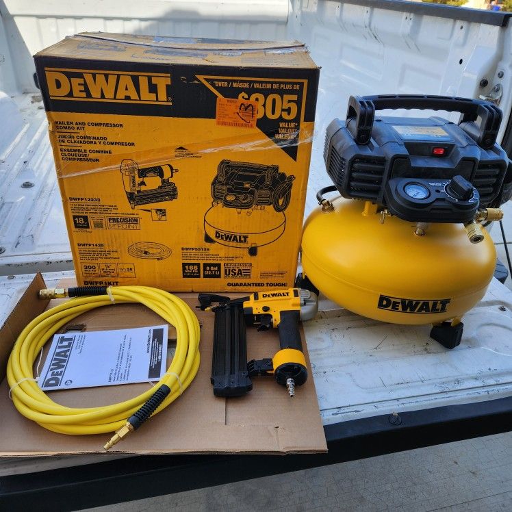 165 Psi Dewalt Air Compressor Nail Gun Combo DEWALT 165 PSI