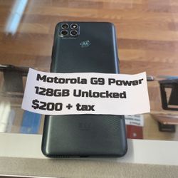 Motorola G9 Power 128GB unlocked $200 Plus Tax 