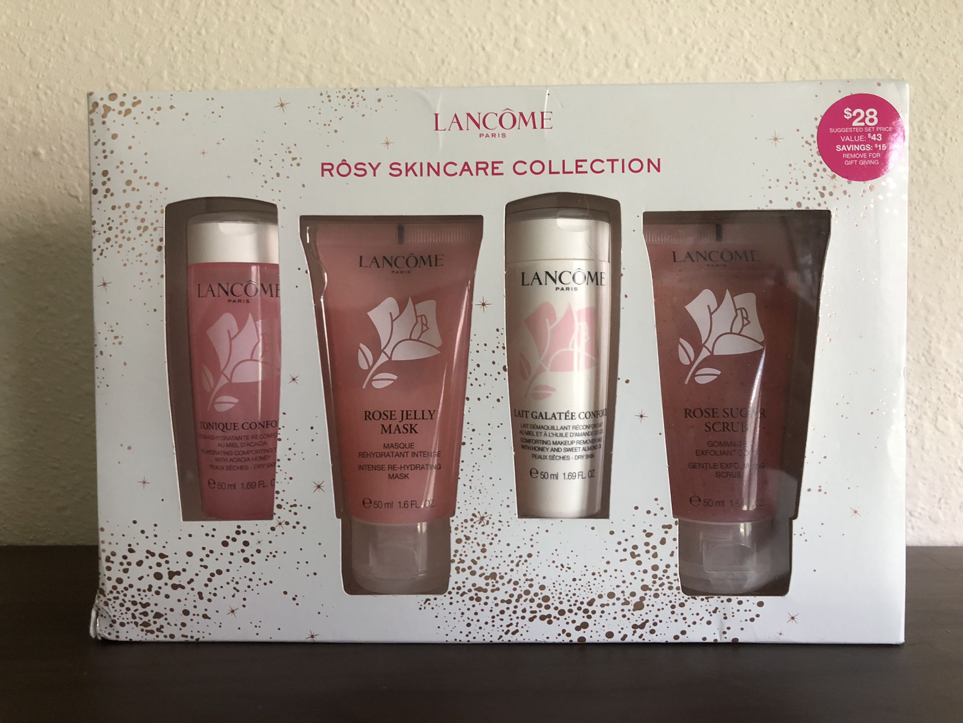 New Lancome 4pcs Rosy Skincare Holiday Collection 