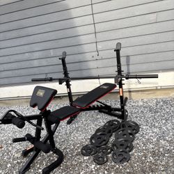 Weight Bench Squat Rack Weights Bar 