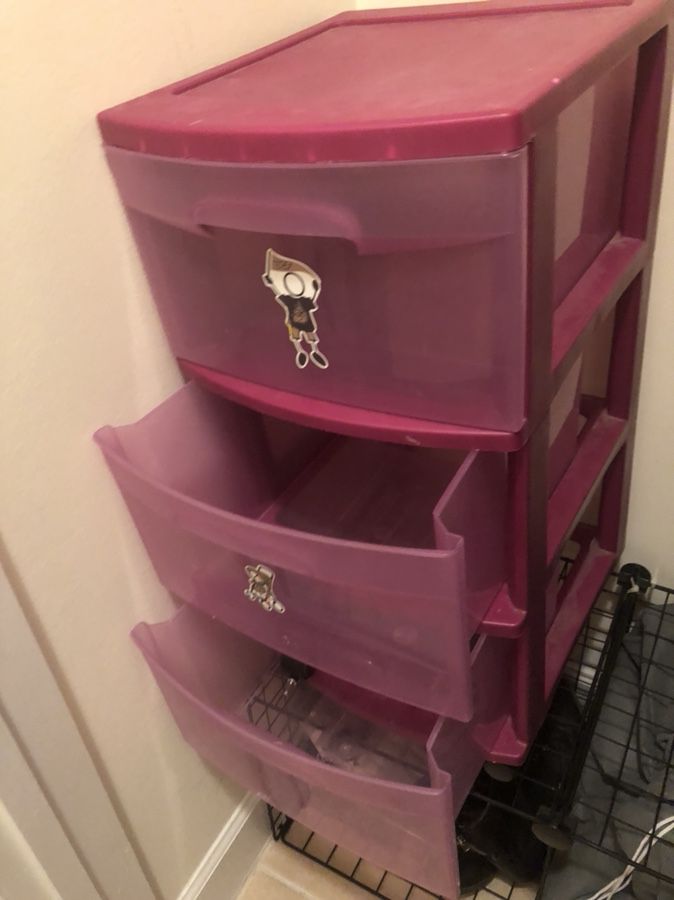 Pink 3-drawer storage container!