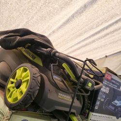 Ryobi Self Propelled Lawmower Comes With Battery And Charger 6.0 Ah Battery Like New Open Box
