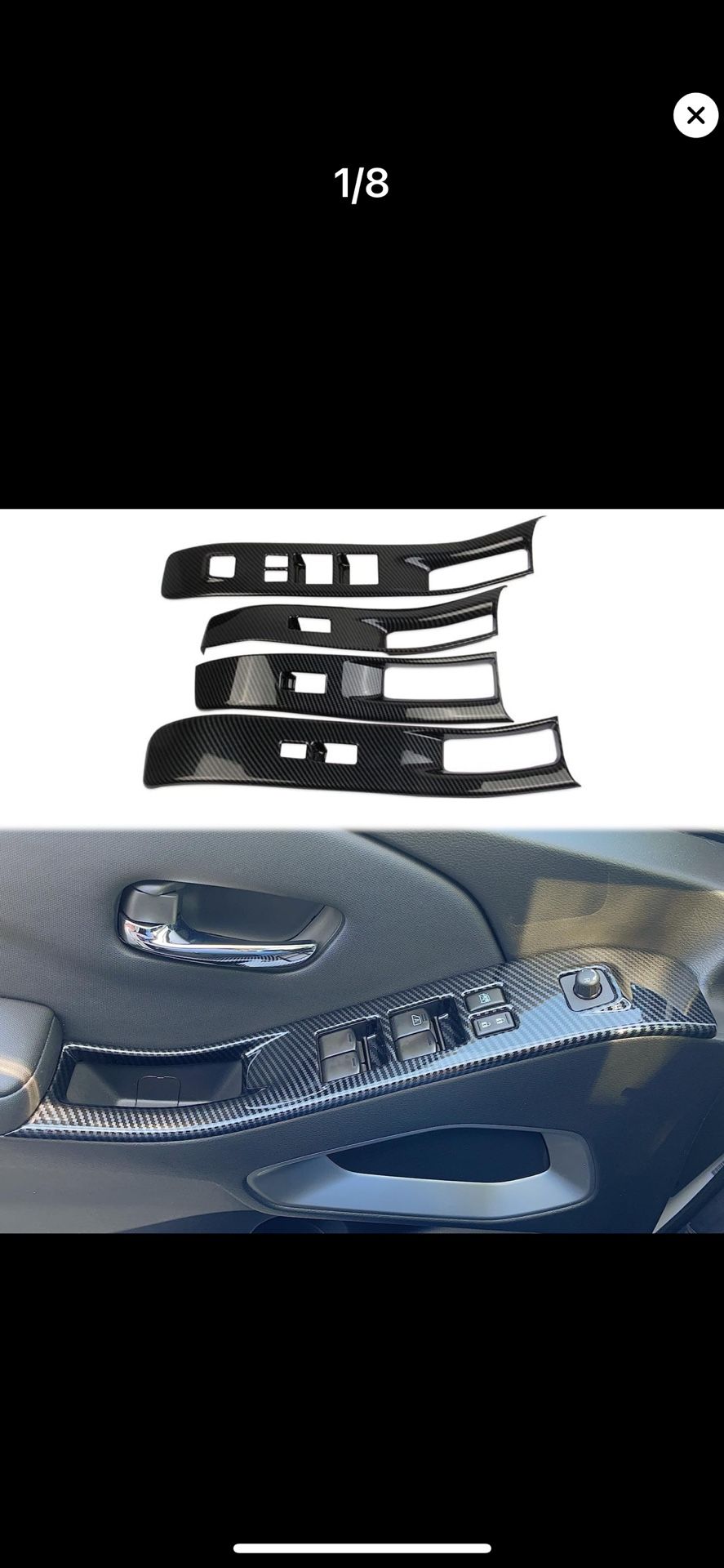 Korlot Carbon Fiber 4-Door Window Lift Trim Switch Panel Cover Trim for Nissan Frontier 2022-2025