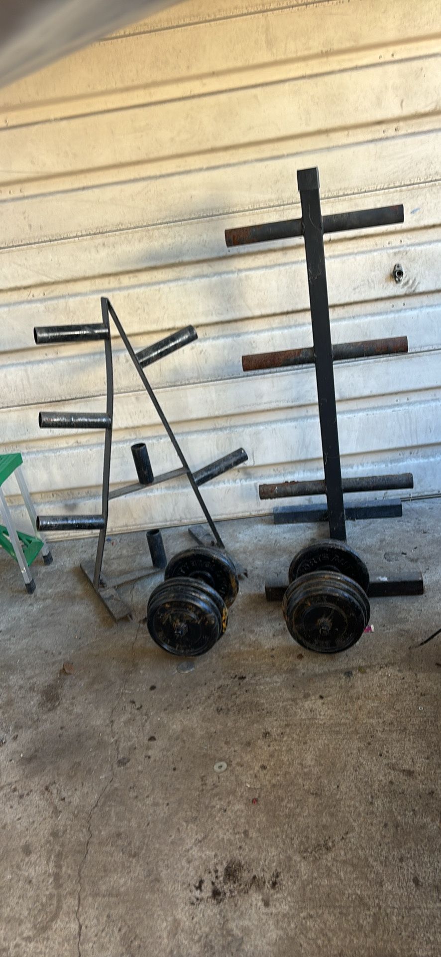 Plate Racks And Dumbbells