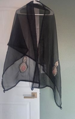 Indian Pakistani Tradition Designer dupatta embroidery silk tissu