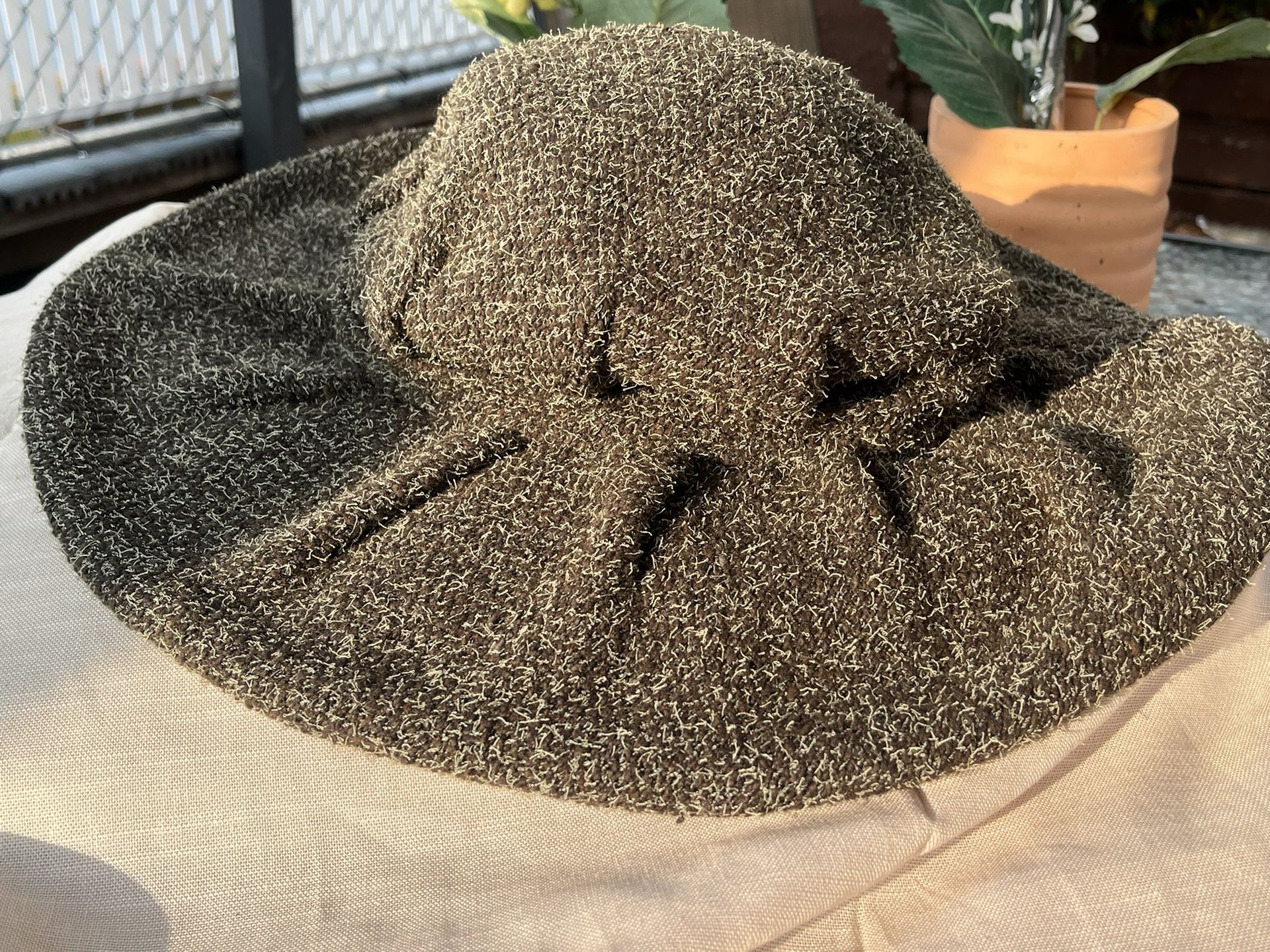 Vintage Chanel’s Olive Green Wool/Angora Blend Wide Brim Hat