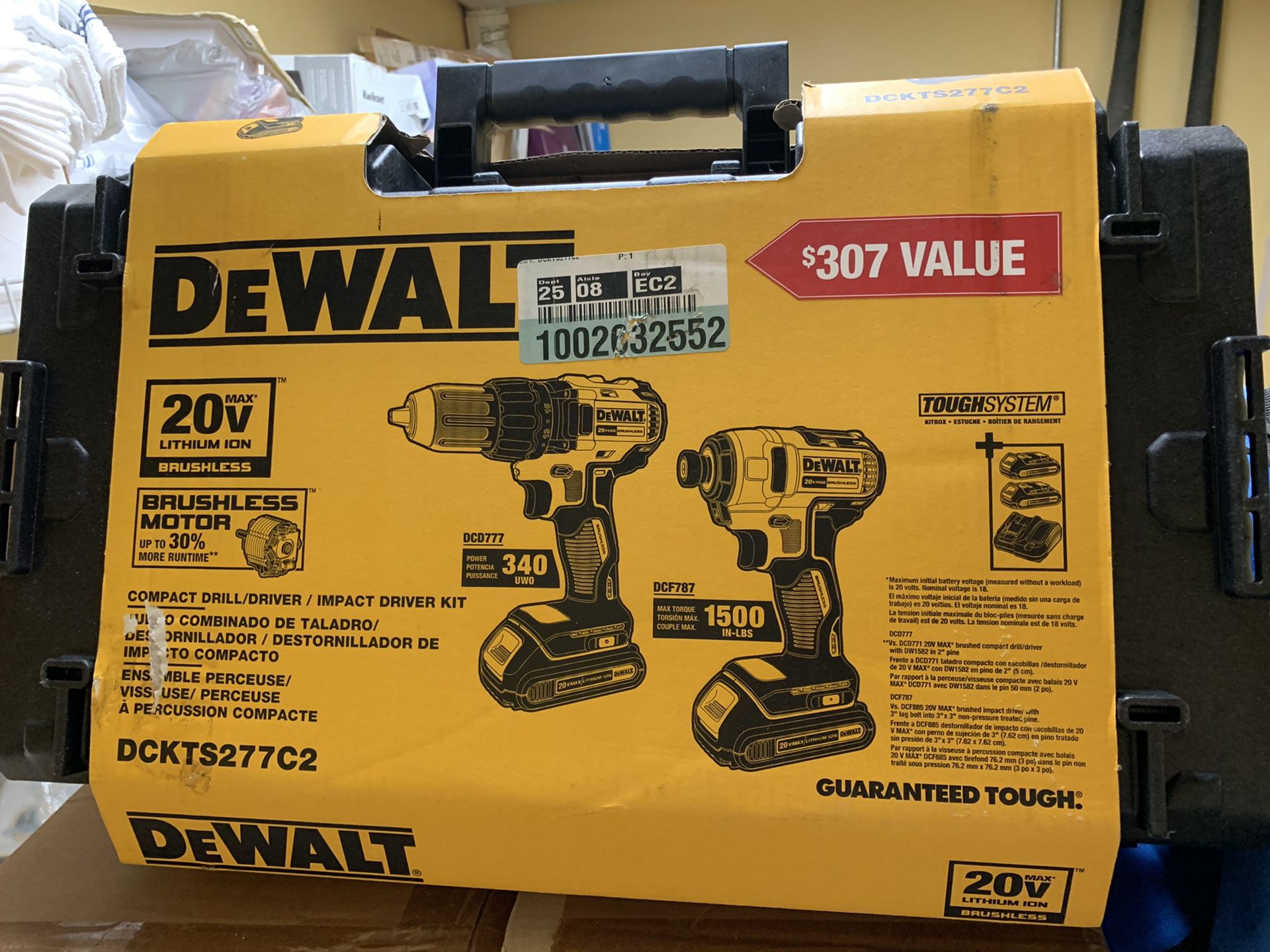 DEWALT 20-Volt MAX Lithium-Ion Cordless Combo Kit (2-Tool) with (2) Batteries 1.3Ah with ToughSystem Case