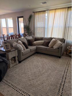 Large Gray Sectional Sofa w/ recliner