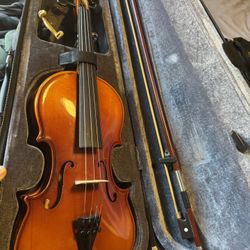 Wood Violin With Hard Case 