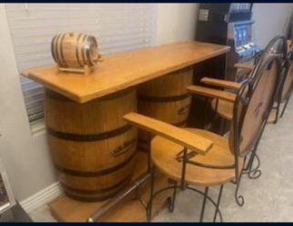 Jack Daniels Barrel Bar Stools And End Tables