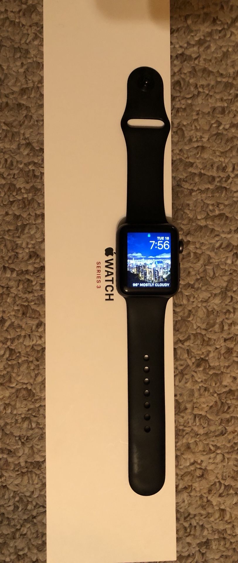 Apple Watch series 3 42mm Space Grey Black Sport GPS+Cellular (Unlocked)