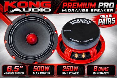 New Pair – 6.5” Kong Audio Premium Pro Midrange Speakers - $100 Per Pair
