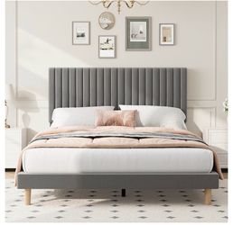 Queen Bed Frame -Grey/NEW IN BOX