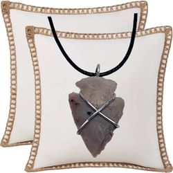 Hand Knapped Arrowhead Pendant with Black Cord Necklace 