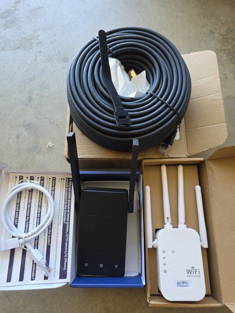 (2) Wifi Extender Signal Booster Max Range Amplifier 1500ft Router Internet Cable Cat