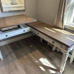 60" L-Shaped Home Office standing Lift Top Desk with USB Charging