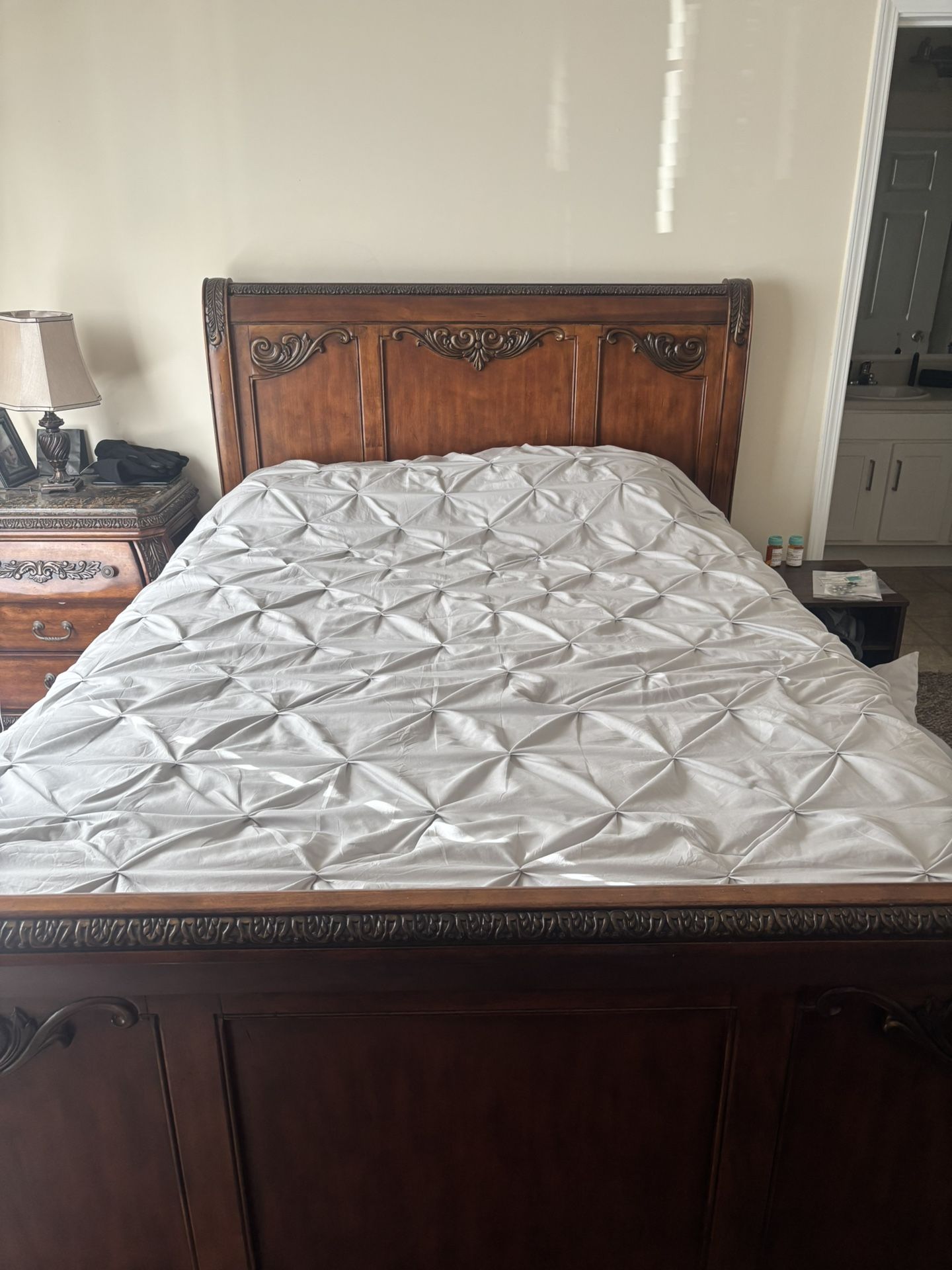 Antique Hardwood Bedroom Set