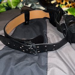 Rynogear Leather Basket Style Police Duty Belt 