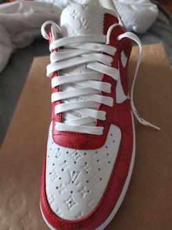 Louis vuitton Airforce 1 Red \ White 9.5 for Sale in West Hollywood, CA -  OfferUp