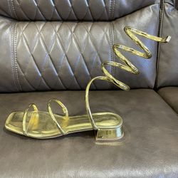 New Pair Aldo Spinna Women’s Flat Sandals Gold M10.0 W11.5