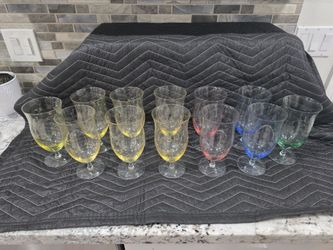 Lenox BUTTERFLY MEADOW Etched Iced Tea Pastel Glass 