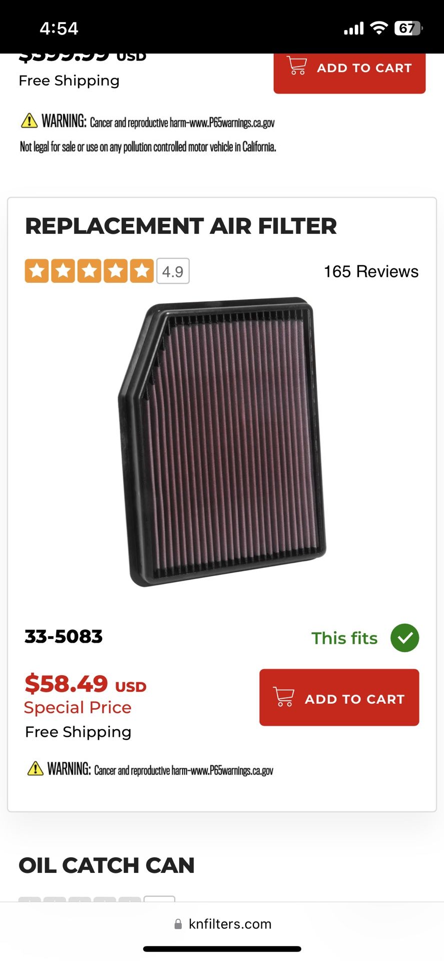 K&N Air Filter