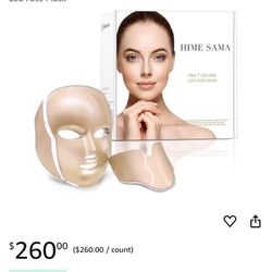 HIME SAMA Led Skin Mask, Pro 7 Color Led Face Mask Skincare for Face and Neck, Facial Care Mask & Optical Cosmetic Mask Portable for Home and Travel U