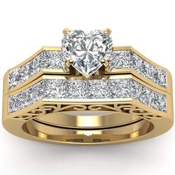 Women’s 10K Yellow Gold Filled Engagement Wedding Ring Set ON SALE !!!