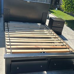 Queen Bed Frame With Drawers