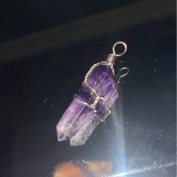 amethyst crystal stone pendant 