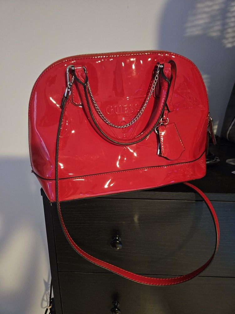 Red Paton Leather Guess Brand Bag