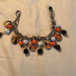 Halloween Bracelet With Charms Of Old Fashioned Post Cards Photos