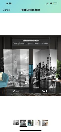 NEW 6 ft. Tall Double Sided New York Scenes Room Divider