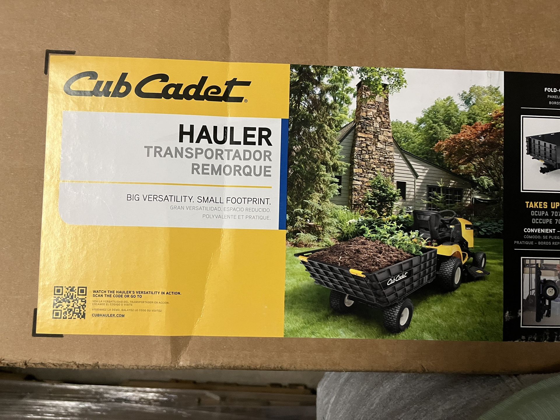 Cub Cadet Original Equipment 2-Wheel Hauler for Lawn Tractors and Zero-Turn Mowers New In Box