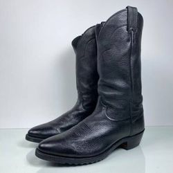 JUSTIN BLACK LEATHER WESTERN COWBOY BOOTS  MENS SIZE 10.5 EXCELLENT CONDITION “WE’VE MADE IT INCREDIBLY EASY AND CONVENIENT FOR YOU TO PURCHASE THIS B