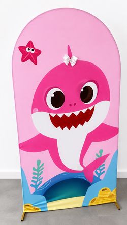 7 FT Baby Shark Girl Arch Cover – Party Backdrop Sleeve 🦈💖