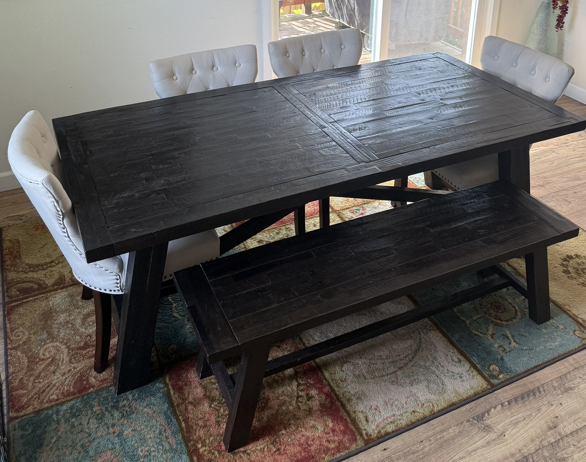 Dinning Credenza Set Dark Wood
